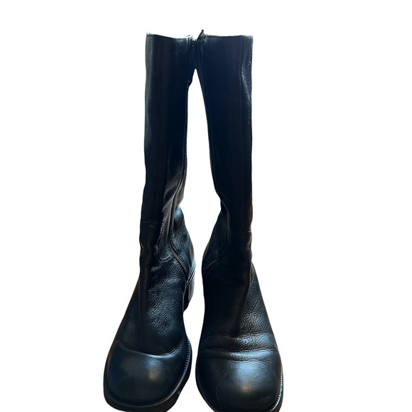 J BRAND Mid Calf Pebbled Leather Upper Casual Low Heel Zip Boots - Picture 3 of 7